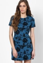 Dorothy Perkins Teal Flocked Tunic Women