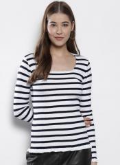 Dorothy Perkins White & Navy Blue Striped Pullover women