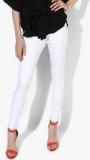 Dorothy Perkins White Solid Mid Rise Skinny Fit Jeggings women