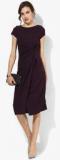 Dorothy Perkins Wine Coloured Solid Shift Dress Women