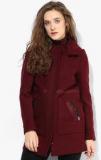 Dorothy Perkins Wine Solid Winter Jacket Women