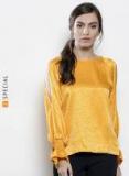 Dorothy Perkins Yellow Self Design Top Women