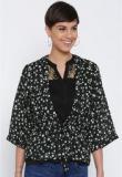 Dressberry Black Printed Shrug Women