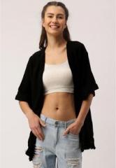 Dressberry Black Solid Shrug women