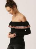 Dressberry Black Solid Sweater Women