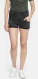 Dressberry Black Washed Regular Fit Denim Shorts women