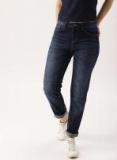 Dressberry Blue Boyfriend Fit Mid Rise Clean Look Jeans Women