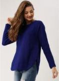 Dressberry Blue Self Pattern Sweater Women