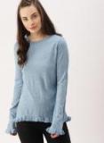 Dressberry Blue Solid Pullover Women