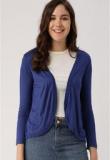 Dressberry Blue Solid Shrug Women