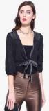 Dressberry Charcoal Grey Solid Shrug Women