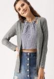 DressBerry Grey Solid Open Front Shrug