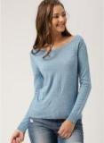 Dressberry Light Blue Solid Sweater Women