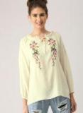 Dressberry Off White Self Pattern Blouse Women