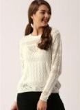 Dressberry Off White Self Pattern Sweater Women