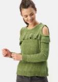 Dressberry Olive Green Cold Shoulder Pullover Women