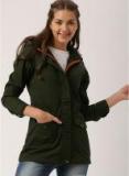 Dressberry Olive Solid Winter Jacket Women