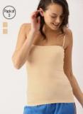 Dressberry Pack Of 3 Nude Solid Camisoles Women