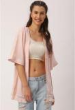 Dressberry Peach Solid Shrug Women