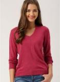 Dressberry Pink Solid Sweater Women