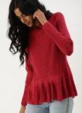 Dressberry Red Solid Pullover Women