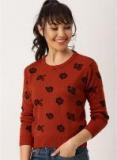 Dressberry Rust Printed Sweater Women