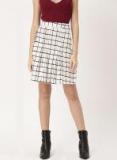 Dressberry White Checked A Line Skirt Women