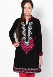 Duke Black Full Sleeve Kurtas Women