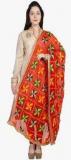 Dupatta Bazaar Orange Embroidered Dupatta women