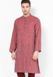 Earthy Hues Multi Colour Dobby Long Kurta Men