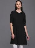 Eavan Black Front Open Tunic Women