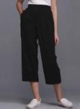 Eavan Black Straight Fit Solid Culottes Women