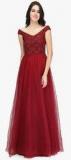 Eavan Maroon Self Pattern Maxi Dress women