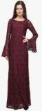 Eavan Wine Solid Maxi Dress Women