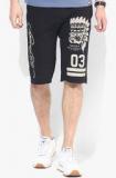 Ed Hardy Black Printed Slim Fit Shorts Men