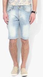 Ed Hardy Blue Washed Slim Fit Shorts Men