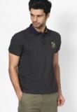 Ed Hardy Grey Melange Polo T Shirt Men