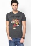 Ed Hardy Grey Melange Round Neck T Shirt Men