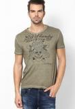 Ed Hardy Olive V Neck T Shirt Men