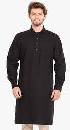 Ekmatra Solid Black Kurta Men