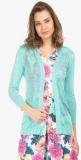 Elle Aqua Blue Solid Shrug women