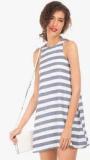 Elle Blue Coloured Striped Shift Dress Women