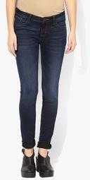 Elle Blue Mid Rise Regular Jeans Women