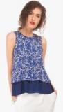 Elle Blue Printed Blouse Women