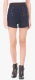 Elle Blue Solid Shorts women