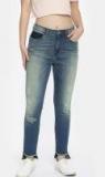 Elle Blue Washed Skinny Fit Mid Rise Jeans Women