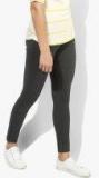 Elle Charcoal Grey Solid Leggings Women