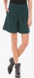 Elle Green Solid Shorts women