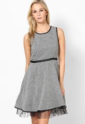 Elle Grey Sleeve Less Dress Women