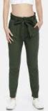 Elle Olive Solid Slim Fit Chinos women